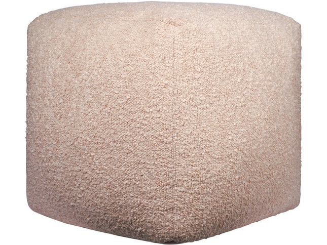 18" Gray Polyester Cube Outdoor Pouf Ottoman