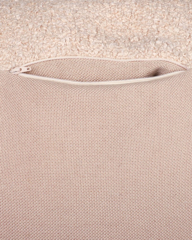 18" Taupe Polyester Cube Outdoor Pouf Ottoman