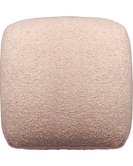 18" Taupe Polyester Cube Outdoor Pouf Ottoman