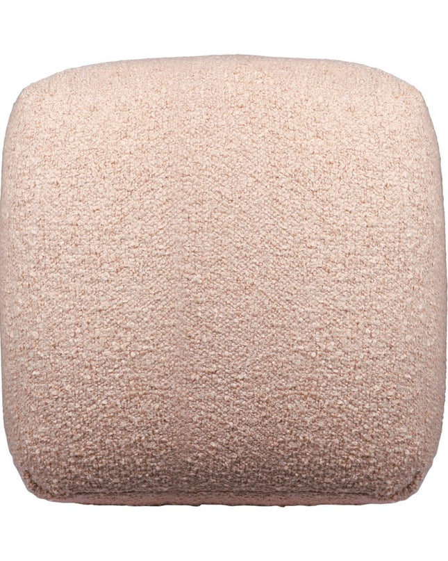 18" Taupe Polyester Cube Outdoor Pouf Ottoman
