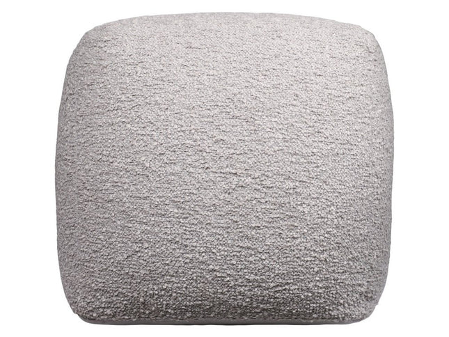18" Gray Polyester Cube Outdoor Pouf Ottoman