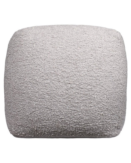 18" Taupe Polyester Cube Outdoor Pouf Ottoman