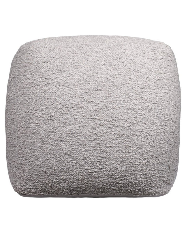 18" Taupe Polyester Cube Outdoor Pouf Ottoman