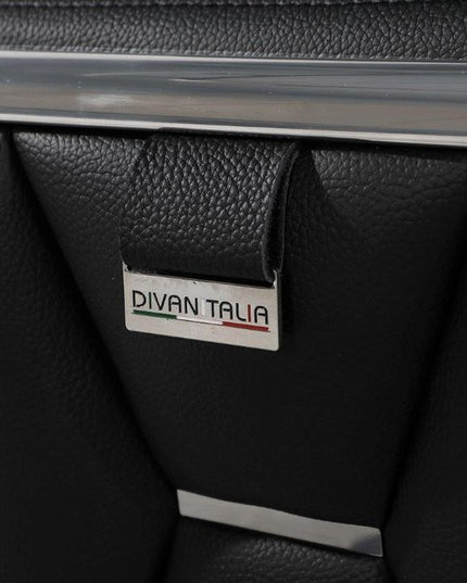 89" Black And Silver Leather Sofa