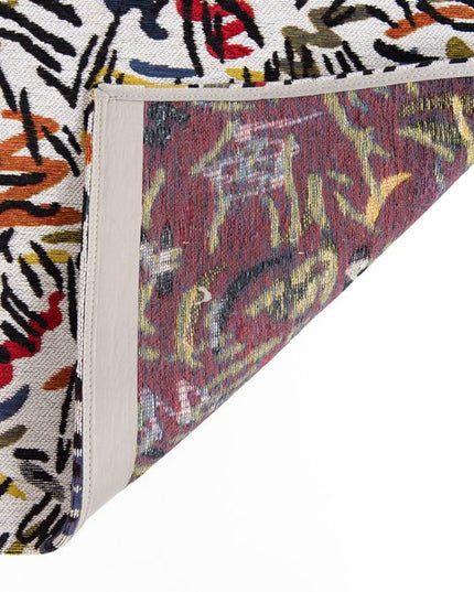 9' X 13' White Abstract Non Skid Area Rug