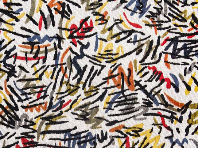 9' X 13' White Abstract Non Skid Area Rug