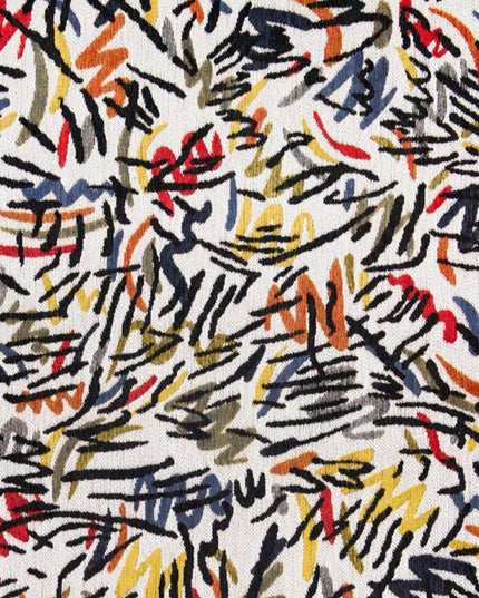 9' X 13' White Abstract Non Skid Area Rug