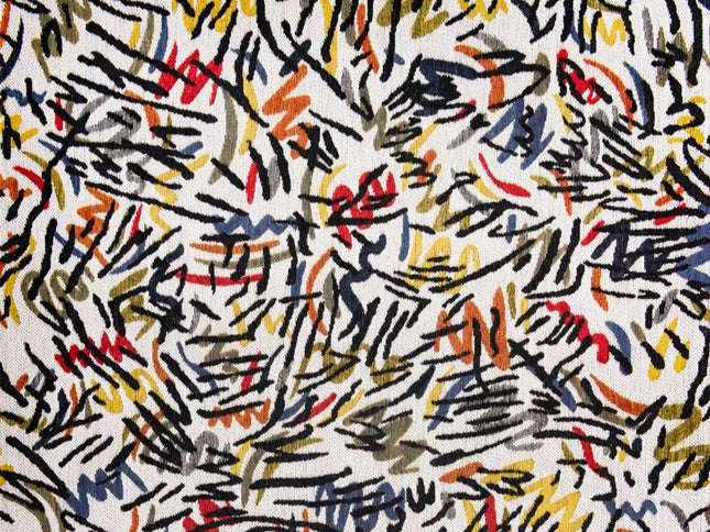 9' X 13' White Abstract Non Skid Area Rug