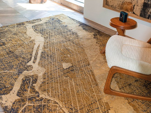 9' X 13' Yellow Abstract Non Skid Area Rug