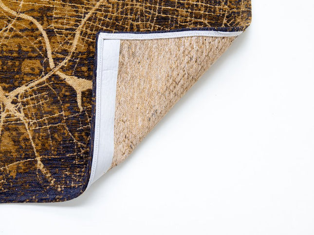 9' X 13' Yellow Abstract Non Skid Area Rug