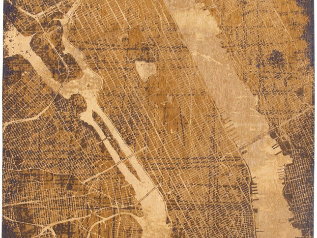 9' X 13' Yellow Abstract Non Skid Area Rug