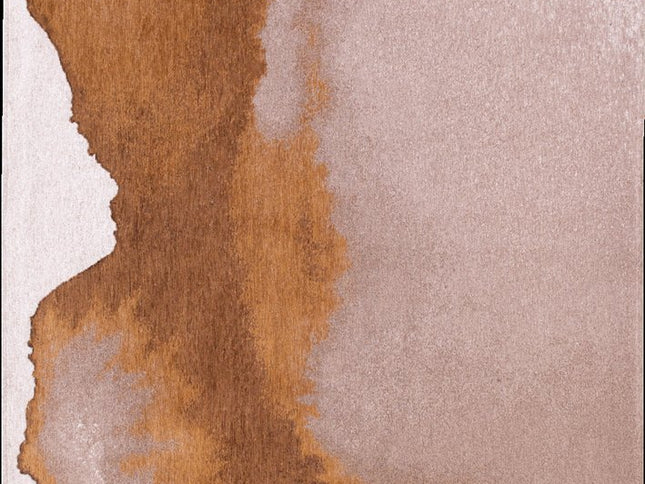 9' X 13' Yellow and Brown Abstract Non Skid Area Rug