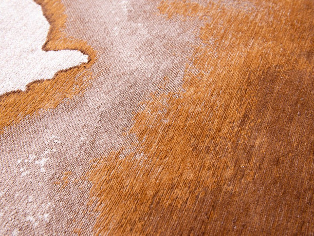 9' X 13' Yellow and Brown Abstract Non Skid Area Rug