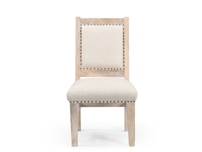 20" Beige And White Side Chair