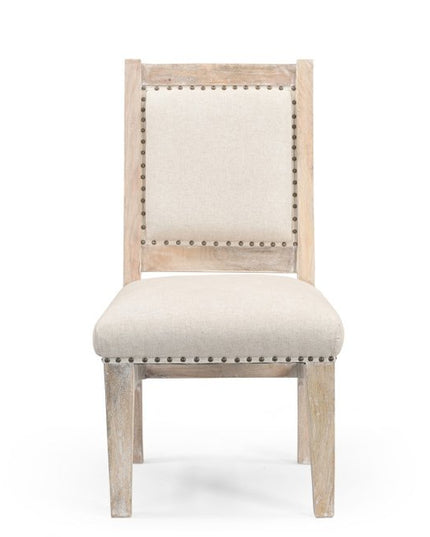 20" Beige And White Side Chair