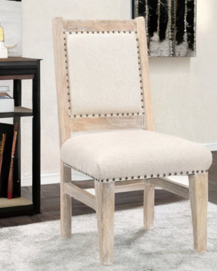20" Beige And White Side Chair