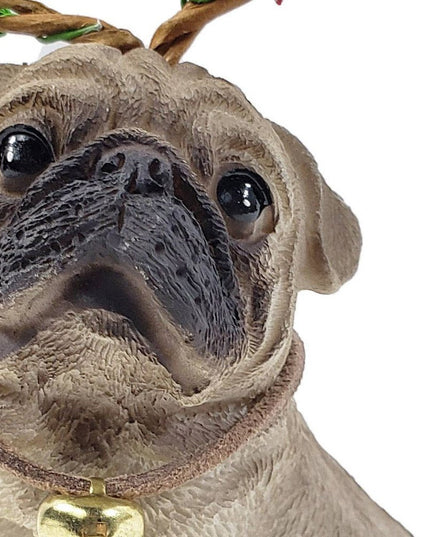 4" Cream Brown And Gold Polyresin Dog Christmas Figurine