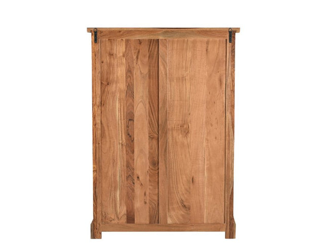 36" Dark Brown Solid Wood Five Drawer Chest