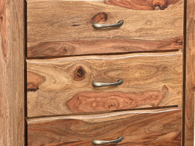 36" Dark Brown Solid Wood Five Drawer Chest