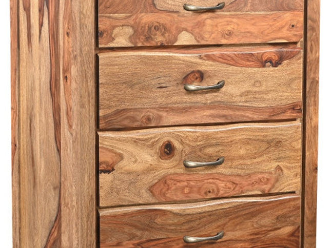 36" Dark Brown Solid Wood Five Drawer Chest