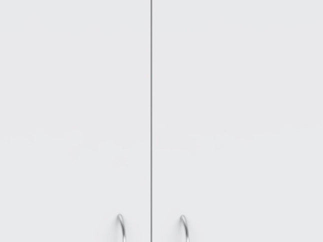 71" White Two Door Three Drawer Combo Dresser