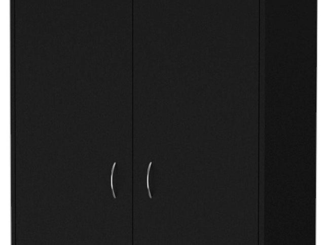 71" Black Two Door Three Drawer Combo Dresser