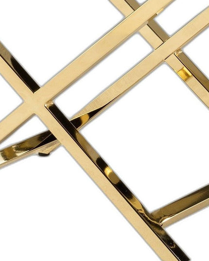 21" White and Gold Faux Leather Vanity Chair