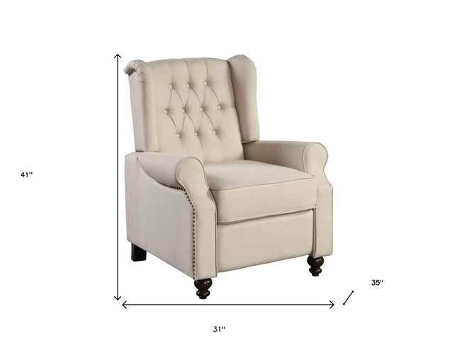 31" Beige Microfiber Manual Club Recliner