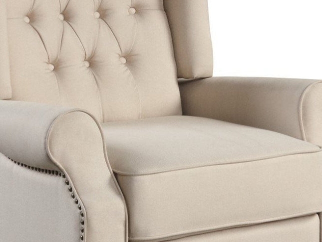 31" Beige Microfiber Manual Club Recliner