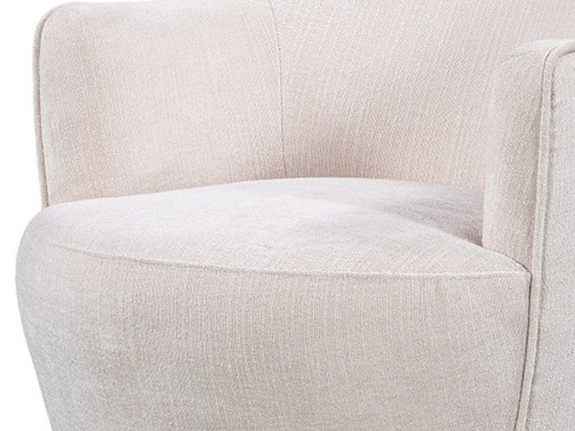 27" Off White Fabric Swivel Barrel Chair