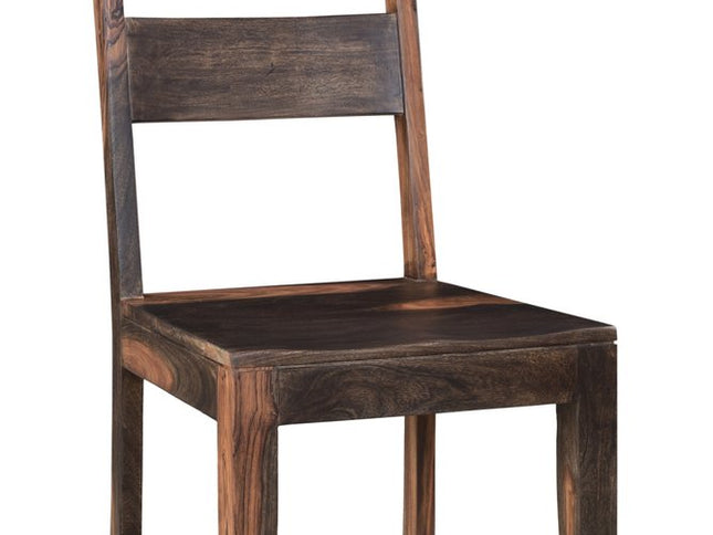 Seven Piece Brown Solid Wood Dining Set with Six Chairs