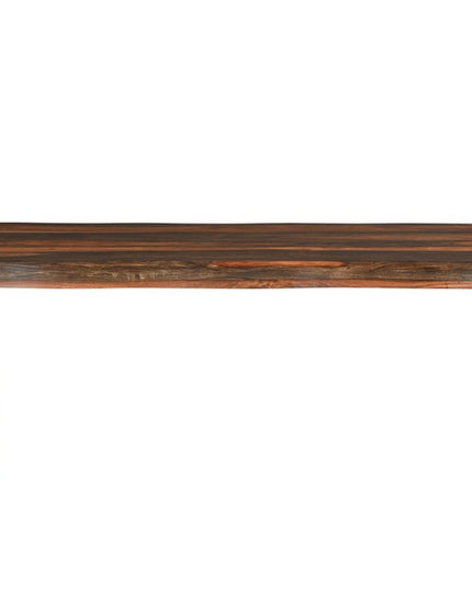 Nine Piece Brown Solid Wood Dining Set with Eight Chairs