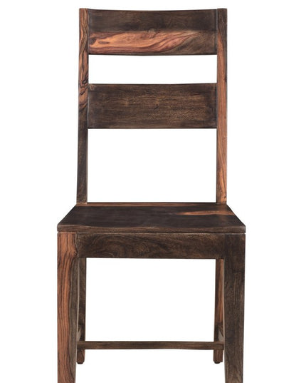 Nine Piece Brown Solid Wood Dining Set with Eight Chairs