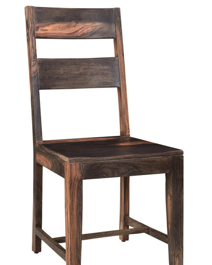 Six Piece Brown Solid Wood Dining Set with Four Chairs