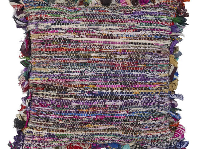 Set of Two Pink Striped Rayon Throw Pillow With Ruffle