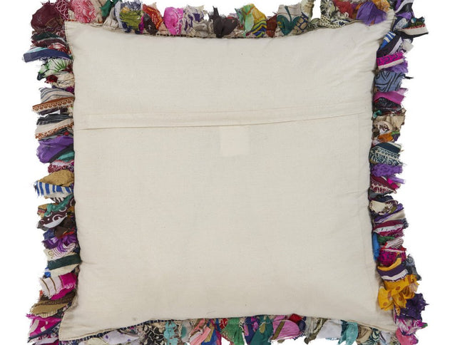 Set of Two Pink Striped Rayon Throw Pillow With Ruffle