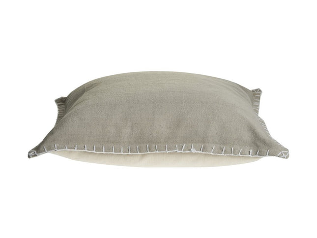 Set of Two Light Gray Cotton Throw Pillow