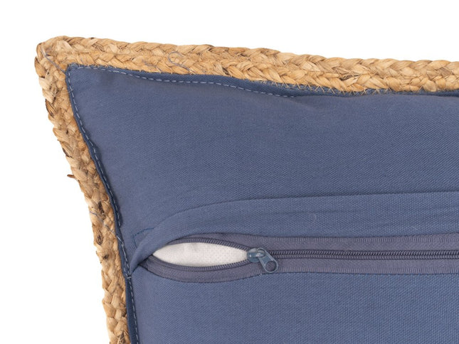 Set of Two Navy Blue Cotton Throw Pillow