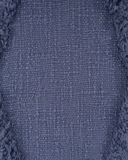 Set of Two Dark Gray Diamond Cotton Throw Pillow With Fringe