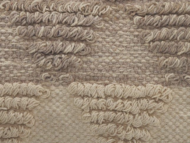 Set of Two Cream Geometric Cotton Throw Pillow With Texture