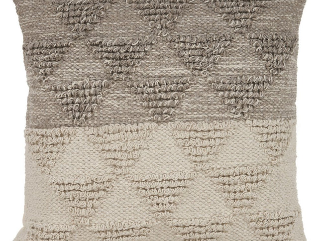 Set of Two Cream Geometric Cotton Throw Pillow With Texture