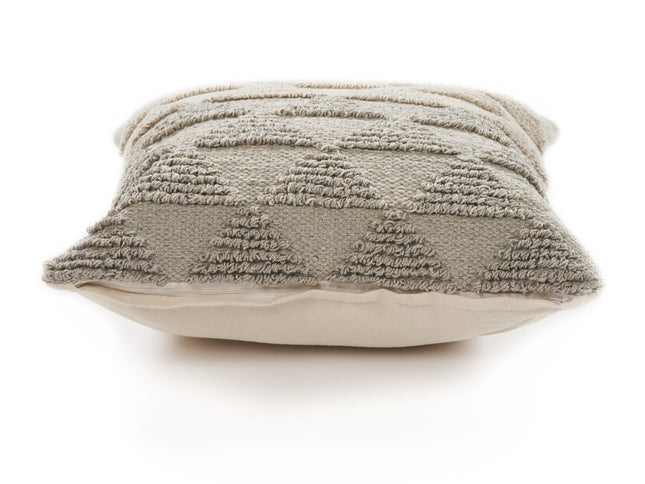 Set of Two Cream Geometric Cotton Throw Pillow With Texture