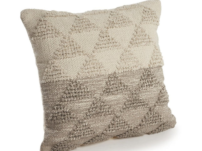 Set of Two Cream Geometric Cotton Throw Pillow With Texture