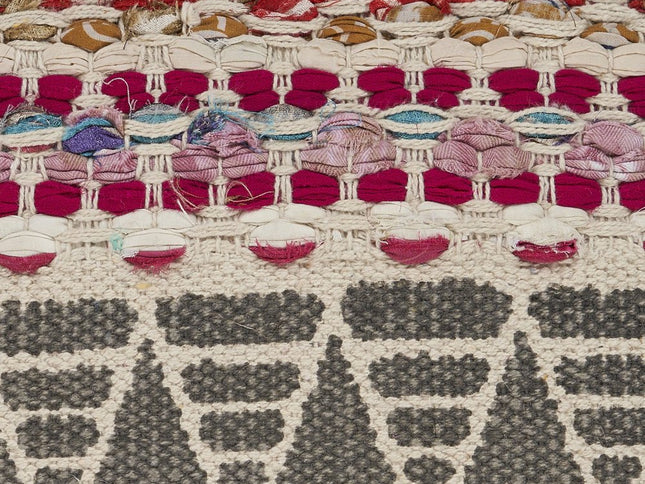 Set of Two Gray Chevron Cotton Throw Pillow