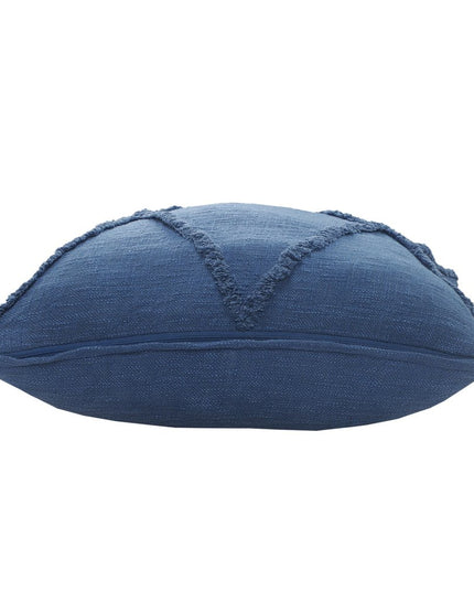 Set of Two Dark Gray Diamond Cotton Throw Pillow With Fringe