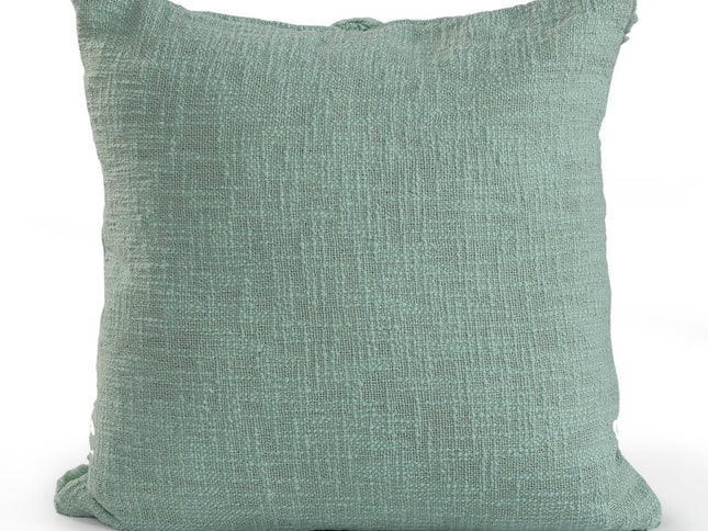 Set of Two Dark Gray Diamond Cotton Throw Pillow With Fringe