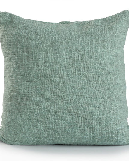 Set of Two Dark Gray Diamond Cotton Throw Pillow With Fringe