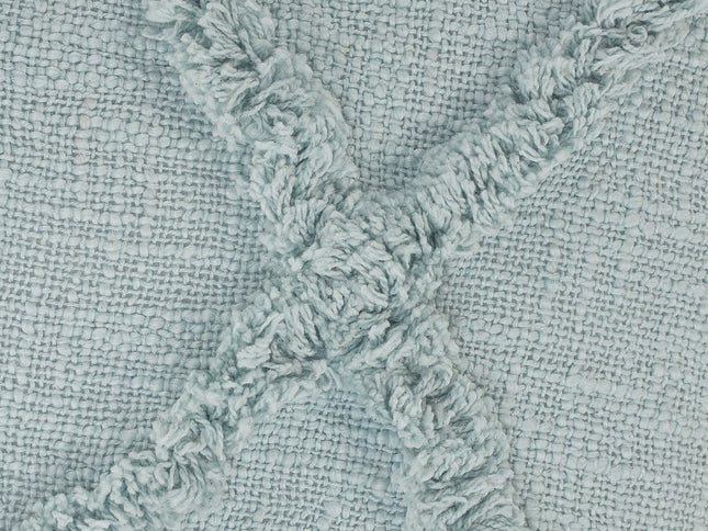 Set of Two Dark Gray Diamond Cotton Throw Pillow With Fringe