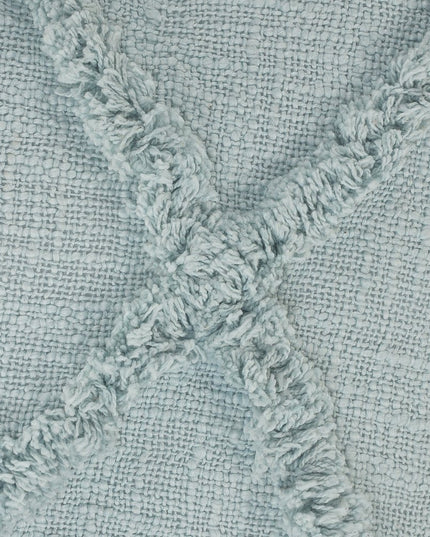 Set of Two Dark Gray Diamond Cotton Throw Pillow With Fringe