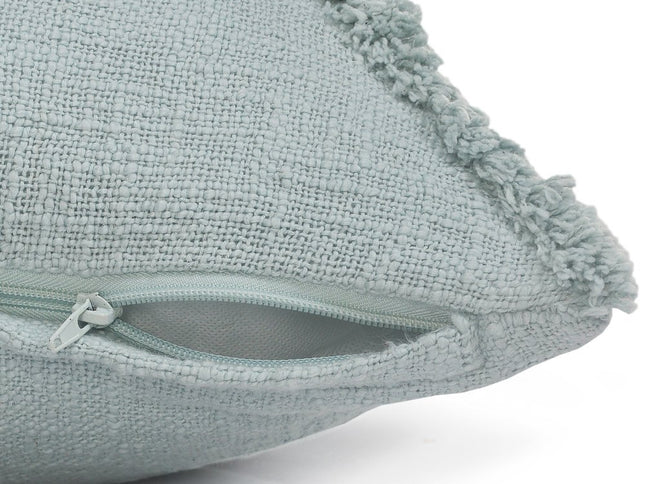 Set of Two Dark Gray Diamond Cotton Throw Pillow With Fringe